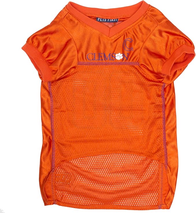 NCAA College Clemson Tigers Mesh Jersey for Dogs & Cats, Medium. Licensed Big Dog Jersey with Your Favorite Football/Basketball College Team (Pack of 2)