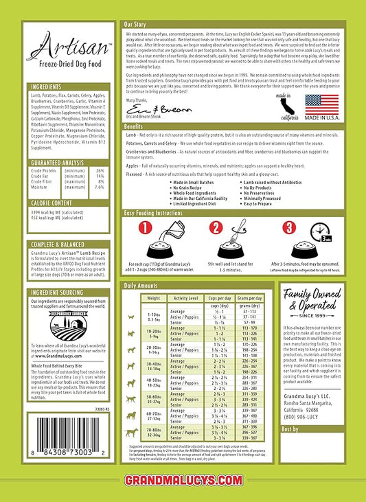 Grandma Lucy's - Artisan Lamb Dog Food – 3Lb