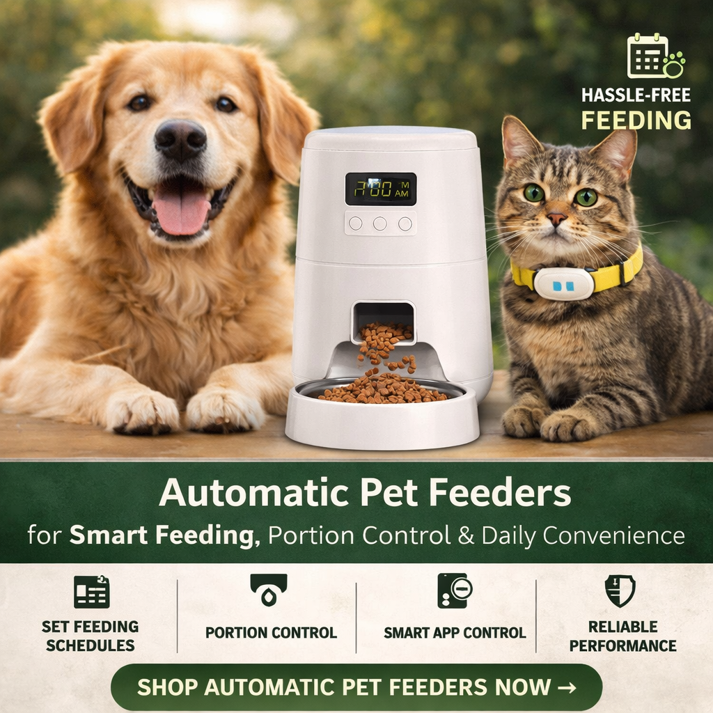automatic pet feeder dog cat smart feeding device portion control feeder pet food dispenser