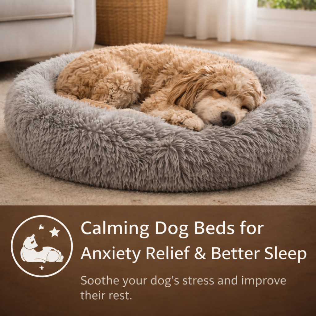 calming dog bed anti anxiety dog bed fluffy dog bed soft pet bed donut dog bed washable calming bed