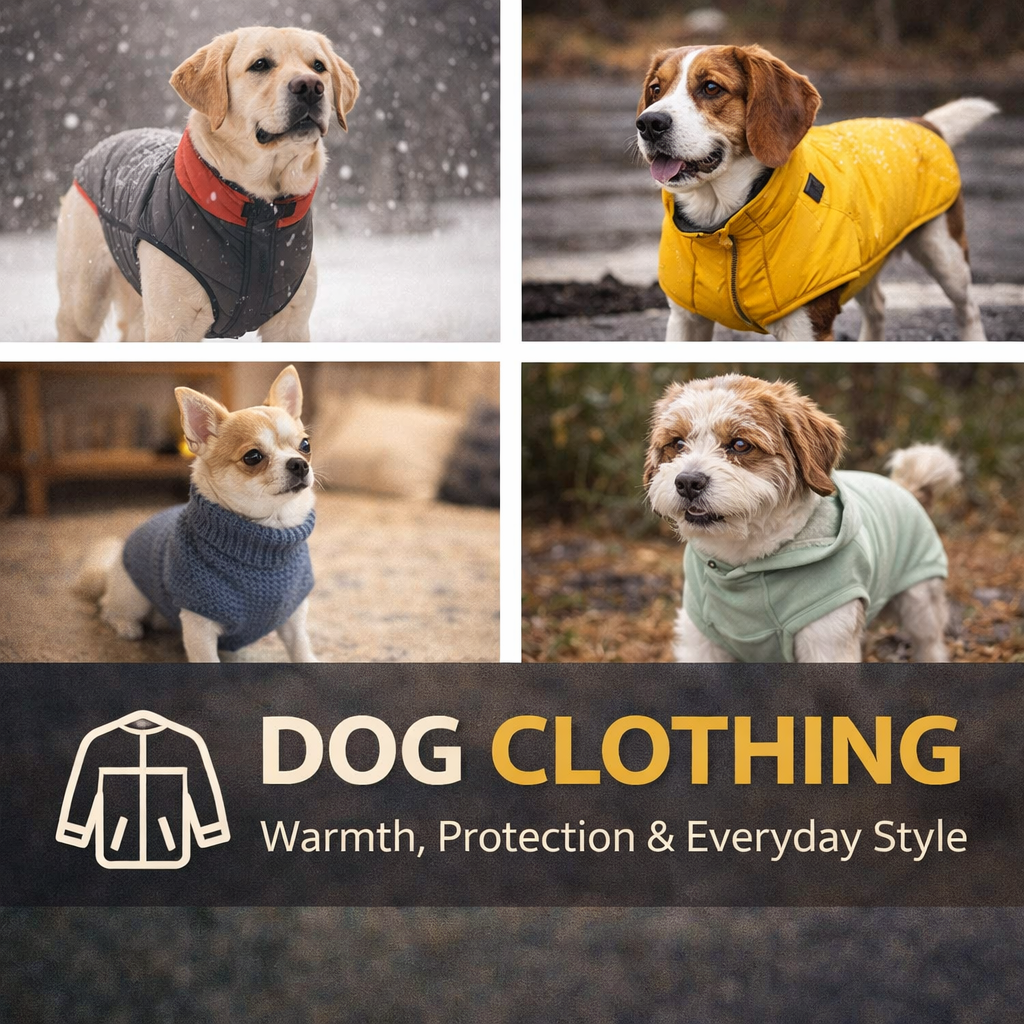 dog clothing including jackets sweaters and waterproof apparel for dogs