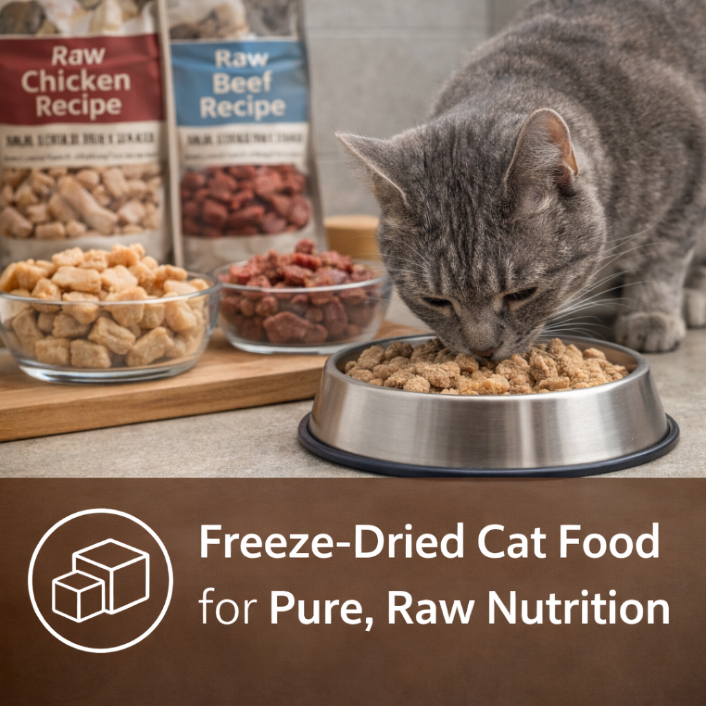 freeze dried cat food raw high protein grain free natural cat diet healthy cat feeding