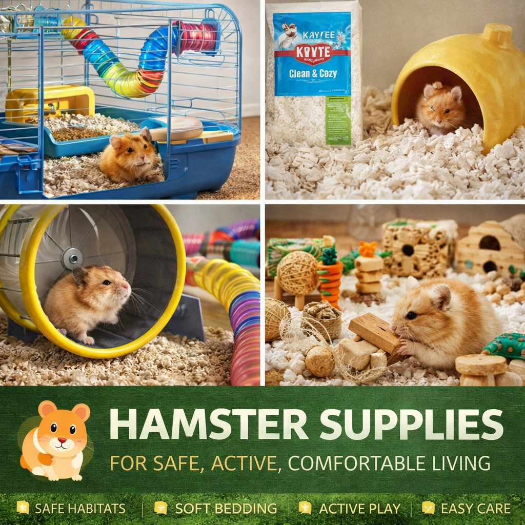 hamster supplies including cage bedding wheel toys and accessories for small pets