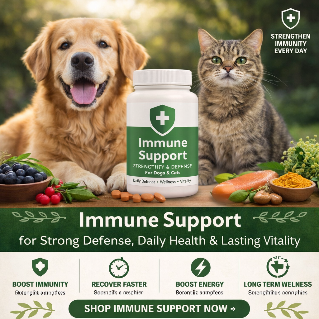 pet immune support supplement dog cat immunity boost health wellness vitamins pet defense support