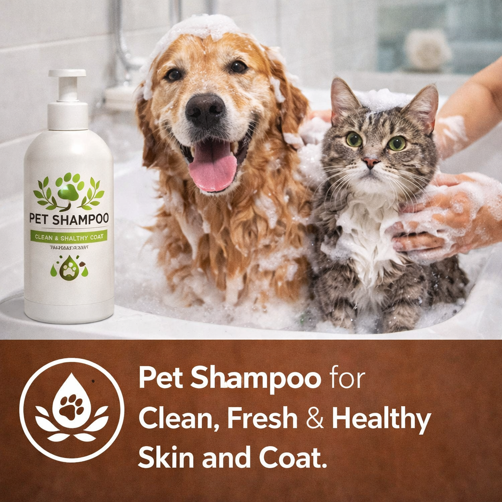 pet shampoo dog cat bath cleaning odor removal healthy coat skin care pet grooming shampoo