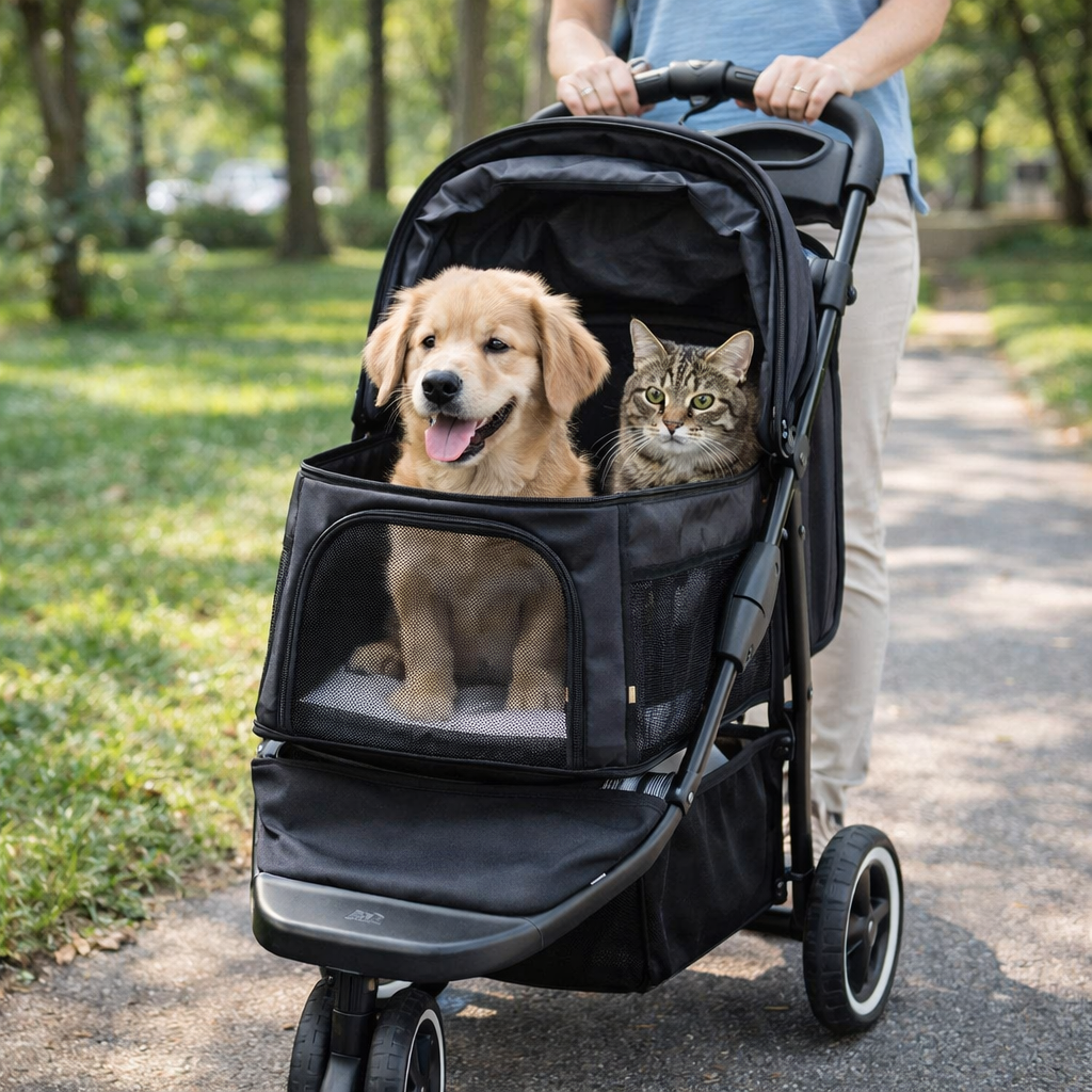 pet stroller dog cat stroller outdoor travel stroller foldable pet stroller comfortable pet travel carrier stroller