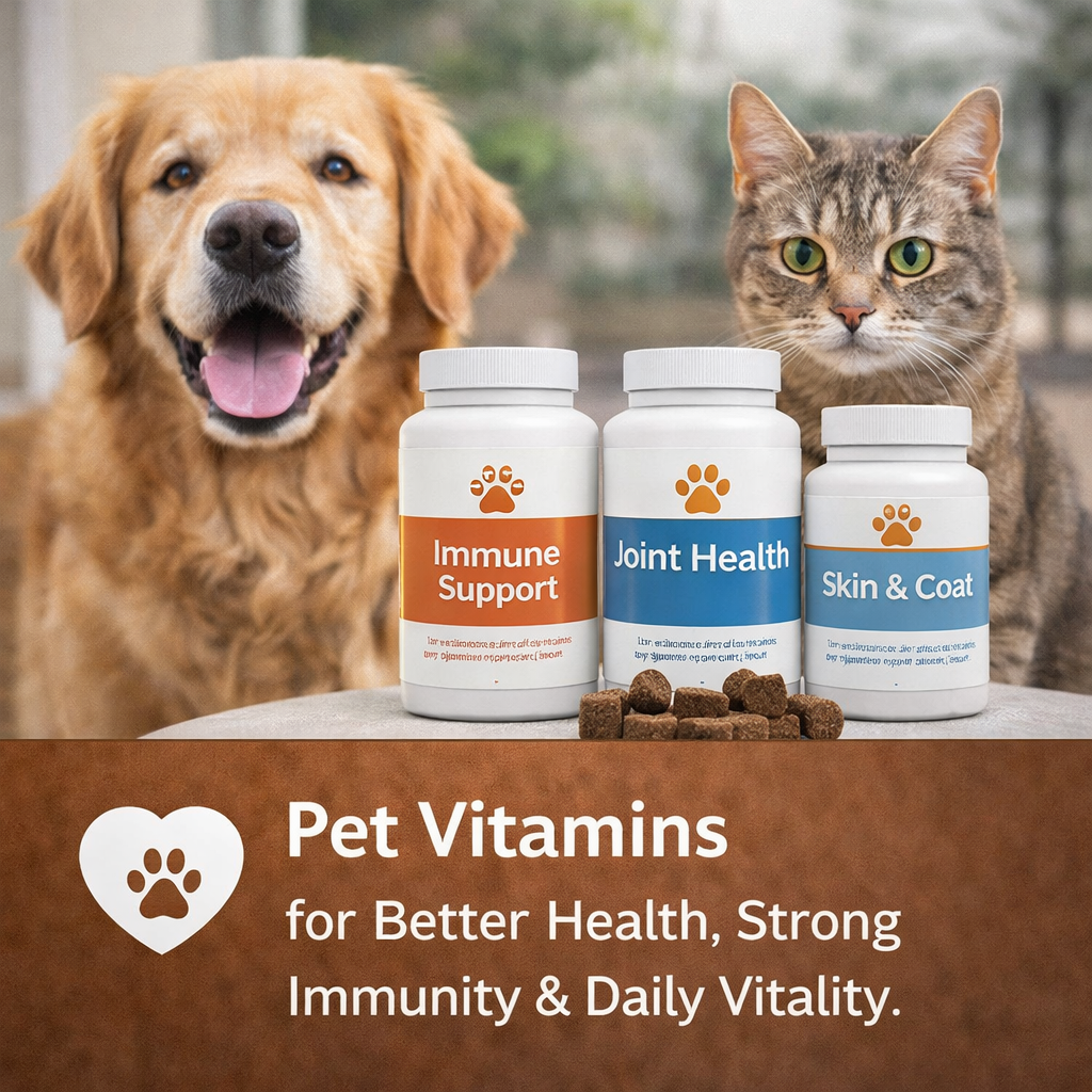 pet vitamins dog cat supplements immune support joint health skin coat digestion pet health products