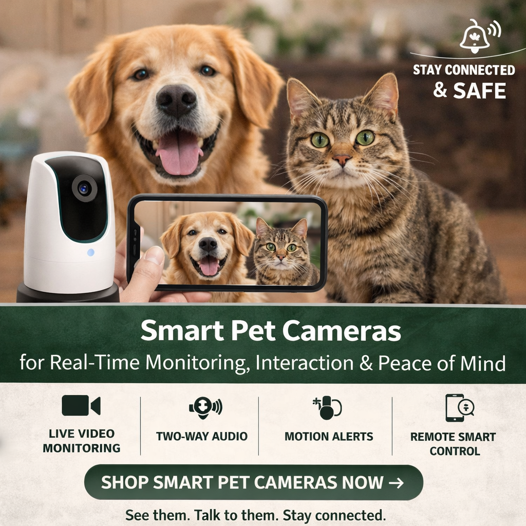smart pet camera dog cat live monitoring camera two way audio pet security camera indoor pet cam