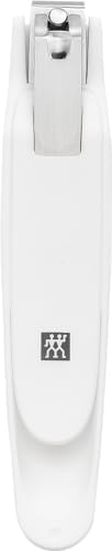 ZWILLING Beauty Toenail Clipper (with Nail Catcher, Extra Large, Sharp Straight Edge, for Left and Right handers), Premium, White, 5.5-inch