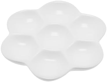 3.5" Hermit Crab Ceramic Food Dish,7 Compartments Ceramic Anti-turning Food & Water Bowl for Hermit Crab Tarantula Snail