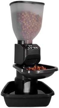 Feeding Friend® Automatic Dog & Cat Food Feeder with Water Dispenser, Smart Portion Control, OLED Display, Anti-Jam Design, Battery Operated, XS 4–15 lbs Pets, Black