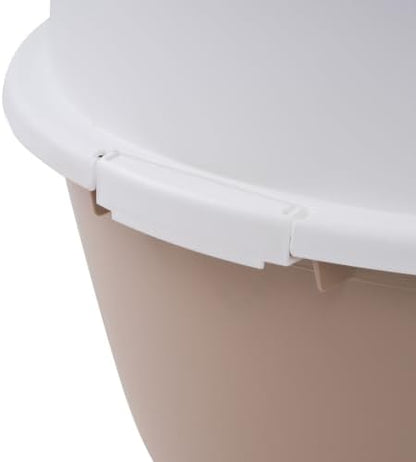 IRIS USA XX-Large Top Entry Cat Litter Box, Dog Proof, Beige/White