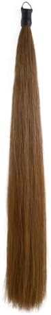 33.5 IN Long 1 LB Horse Tail Extension with Braided Horsehair Loop & Blunt Cut Bottom (Light Chestnut)