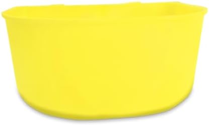 Pet Feeder Bowl, 25oz Pink Plastic Cage Mounted Container for Birds and Small Animals, Indoor Outdoor Use with Wire Mesh Attachment (20, Yellow)