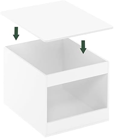Furinno Peli Top Opening Litter Box Enclosure, Solid White