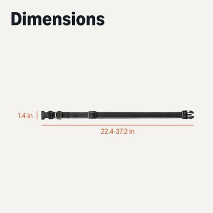 Amazon Basics Reflective Polyester Dog Collar, Adjustable Length 21"-37", 1.4" W, Quick-Release Buckle for Easy On/Off, Extra Large, Black