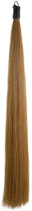 33.5 IN Long 1 LB Horse Tail Extension with Braided Horsehair Loop & Blunt Cut Bottom (Mixed Brown)
