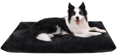 KSIIA Washable Dog Crate Bed Kennel Mat for Large Dogs,35 x 23 Inch, Black