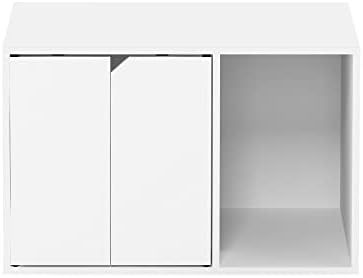 Furinno PELI 24" Wide Cat Litter Box Enclosure, Solid White