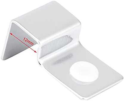 Pssopp Fish Glass Cover Clip, 4Pcs 12mm Stainless Steel Aquarium Glass Cover Support Bracket Holders Universal Lid Clips for Rimless Aquarium