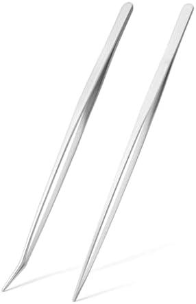 Mandala Crafts Stainless 15" Straight Curved Fish Tanks Aquarium Tweezers