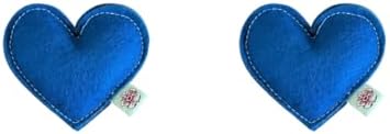 Catnip Toy – Heart Shape, Organic Catnip, 100% Wool Felt, Grown & Made in The USA - Blue, 2 Pack
