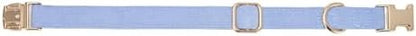 Sky Blue Soft Corduroy Dog Collar with Gold Metal Buckle, Adjustable Soft Pet Collar for Large Dogs, Comfortable & Durable(Sky Blue,Large:17-26")
