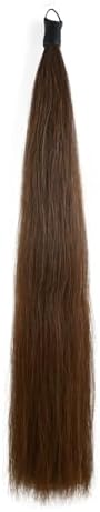 33.5 IN Long 1 LB Horse Tail Extension with Braided Horsehair Loop & Blunt Cut Bottom (Medium Chestnut)