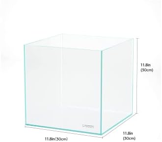 LANDEN Aquarium Cube 6.6 Gallon Ultra Clear Glass Rimless Fish Tank 30C