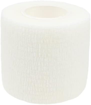 Self Adhesive Bandage Wrap Animal Cohesive Bandage Self Adherent Wrap First Aid Tape for Dogs Cats Horses Birds & Wrist Healing Ankle Sprain (2 Inch White 12 Rolls)