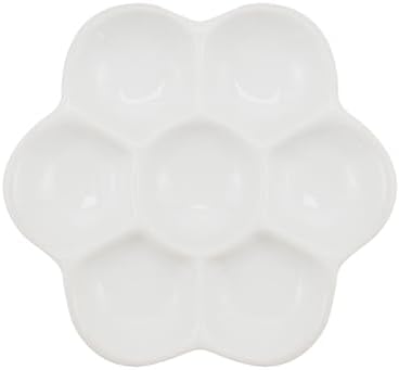 3.5" Hermit Crab Ceramic Food Dish,7 Compartments Ceramic Anti-turning Food & Water Bowl for Hermit Crab Tarantula Snail