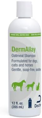 DermAllay Oatmeal Shampoo for Dogs, Cats and Horses, 12 Fl Oz