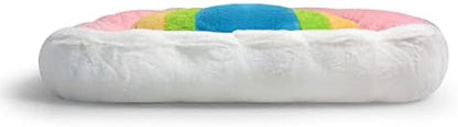 TONBO Soft Plush Small Cute and Cozy Nature Dog Cat Bed, Washer and Dryer Friendly (Rainbow)