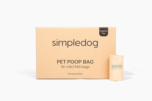 The #1 Poop Bag for the Environment. Period! Biodegradable Dog Poop Bags – 540 Count (36 Rolls) Extra Thick 100% Leak Proof | TUV OK Compost & BPI Certified | Mixed Black & Cream