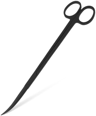Mandala Crafts 10 Inches Black Curved Aquarium Scissors for Fish Tanks