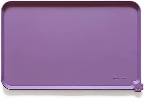 Hoki Found Silicone Pet Food Mats Tray - High-Lips Pet Dog Cat Bowl Mats - Pet Feeding Mat - Waterproof Dog Cat Food Mats -Pet Water Mats for Floors - Amethyst