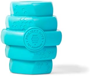 Hive Chew Toy for S/M Dogs – Blue/Soothing Vanilla Scent – Chew, Fetch, & Treat-Dispensing Enrichment Toy, Floats, Made in USA, Pairs with Hive Chew Sticks for S/M Dogs for Longer-Lasting Play