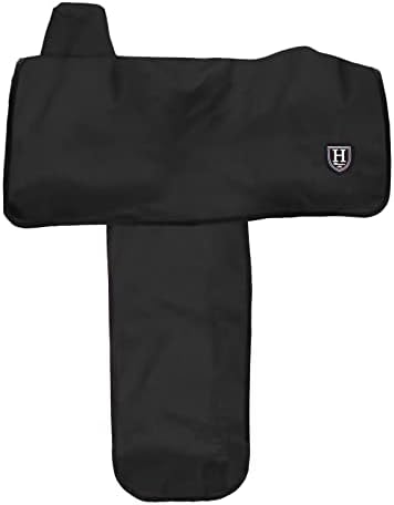 Harrison Howard Long-Lasting 6 Elastic Straps 600 Denier Waterproof Western Saddle Cover-Black