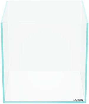 LANDEN Aquarium Cube 3.7 Gallon Ultra Clear Glass Rimless Fish Tank 25C