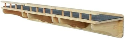 SHENGOCASE 47.2" x 11.8" Natural Wood Wall Mounted Cat Shelves