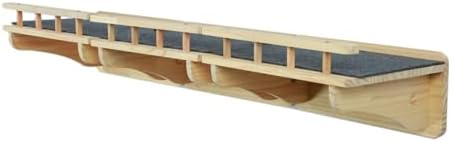 SHENGOCASE 47.2" x 11.8" Natural Wood Wall Mounted Cat Shelves
