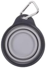 Dexas Pets Collapsible Travel Cup, Small/1 Cup Capacity, Light Gray