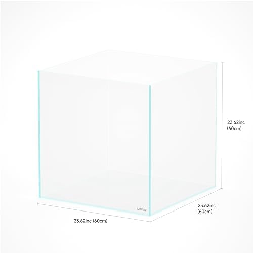 LANDEN Aquarium Cube 52.4 Gallon Ultra Clear Glass Rimless Fish Tank 60C