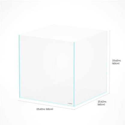 LANDEN Aquarium Cube 52.4 Gallon Ultra Clear Glass Rimless Fish Tank 60C