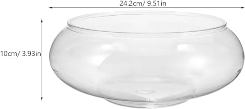 IbErsacs Clear Fish Bowl Vase Bubble Bowl Round Shallow Planter Terrarium Fish Bowl Aquatic Plant Pot Daffodil Pot Hydroponic Planter Fish Tank Aquarium Bowl, Transparent