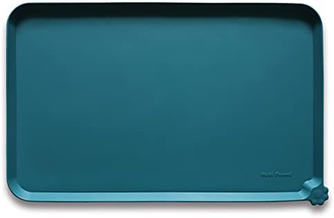 Hoki Found Silicone Pet Feeding Mats Tray - Non Slip Pet Dog Cat Bowl Mats Placemat - Dog Cat Food Mats - Waterproof Dog Pet Cat Feeding Mat -Pet Water Mats for Carpet - Sicilian Ocean