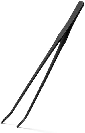 Mandala Crafts Black 15 Inches Curved Aquarium Tweezers for Fish Tanks