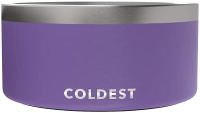Coldest Dog Bowl - Anti Rust Metal, Non Slip, 3 Layers Insulated Stainless Steel Dog Bowls - Spill Proof & Heavy Duty - Water Bowl for Dogs, Cats & Pets, Dish Washer Safe (200 oz, Galaxy Purple)