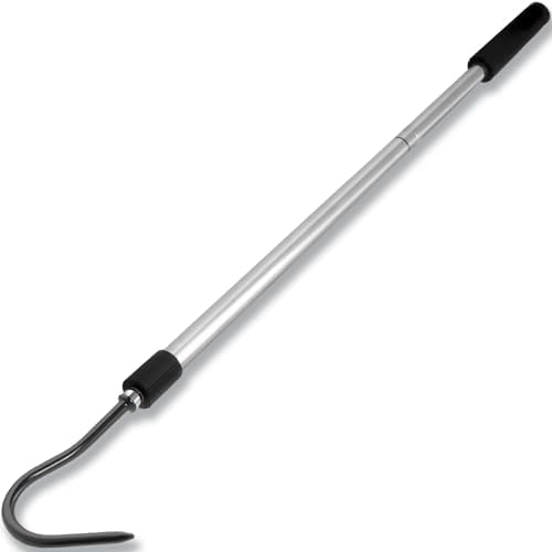 Snake Hook, 35"-65" Reptile Snake Hook Heavy Duty Long for Ball Python Rattlesnakes Rattle Copperhead Removal with Sponge Grip and Stainless Steel Rubber Tip Hook