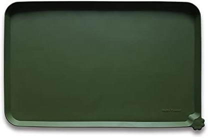 Hoki Found XX-Large Silicone Pet Feeding Mats - Non Slip Cat Dog Bowl Mats - Waterproof for Carpet - Dark Olive